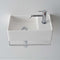 Teorema Small Wall Mounted Ceramic Sink With Polished Chrome Towel Bar - Stellar Hardware and Bath 