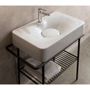 Fuji Rectangular White Ceramic Wall Mounted or Vessel Sink - Stellar Hardware and Bath 