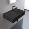 Teorema 2 Matte Black Ceramic Wall Mounted or Vessel Sink With Counter Space - Stellar Hardware and Bath 