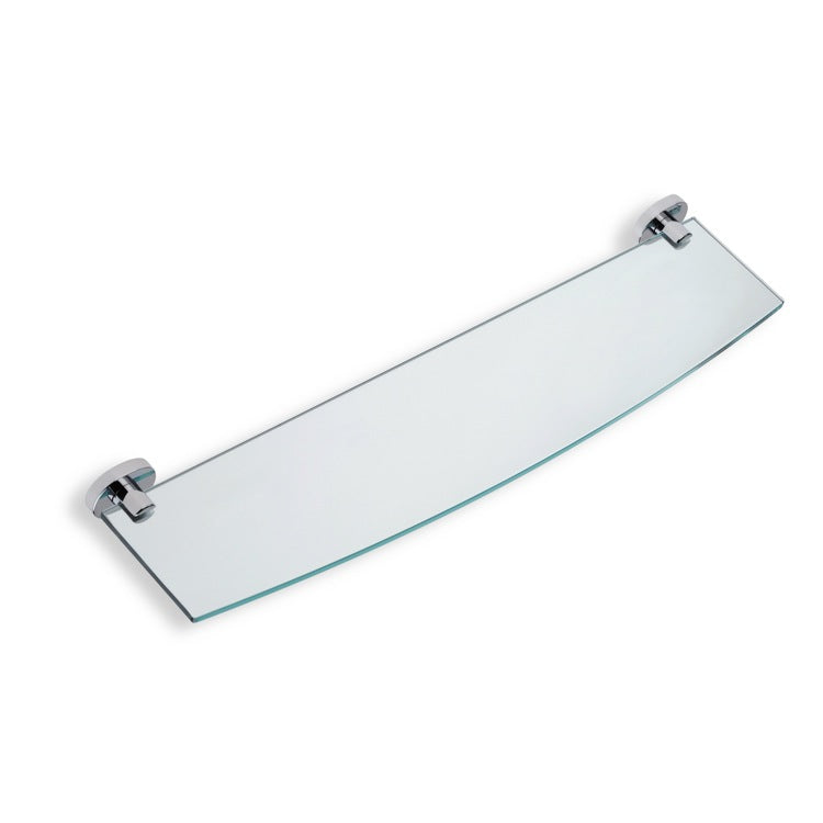 Diana Clear Glass Bathroom Shelf with Brass Holder - Stellar Hardware and Bath 