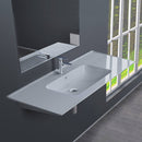 Blue Rectangular White Ceramic Wall Mounted or Drop In Sink - Stellar Hardware and Bath 