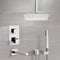 Tyga Chrome Thermostatic Tub and Shower System with Ceiling 12" Rain Shower Head and Hand Shower - Stellar Hardware and Bath 