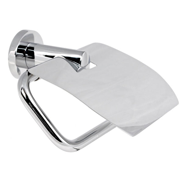 Demetra Chrome Toilet Paper Holder With Cover - Stellar Hardware and Bath 
