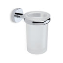 Wall Mounted Frosted Glass Toothbrush Holder with Brass Mounting - Stellar Hardware and Bath 