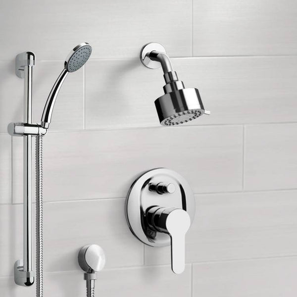 Galiano Chrome Shower System with Multi Function Shower Head and Hand Shower - Stellar Hardware and Bath 