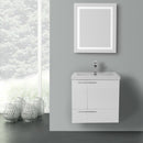 23 Inch Wenge Bathroom Vanity with Fitted Ceramic Sink, Wall Mounted, Lighted Mirror Included - Stellar Hardware and Bath 