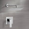 Mario Chrome Shower Faucet Set with 14" Rain Shower Head - Stellar Hardware and Bath 