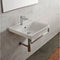 ML Rectangular Wall Mounted Ceramic Sink With Polished Chrome Towel Bar - Stellar Hardware and Bath 