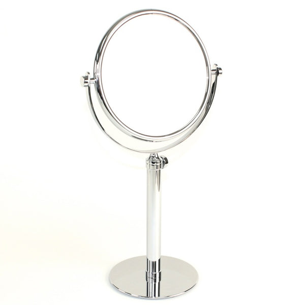 Stand Mirrors Tall Pedestal Double Face Brass 3x, 5x, 5xop, or 7x Magnifying Mirror - Stellar Hardware and Bath 