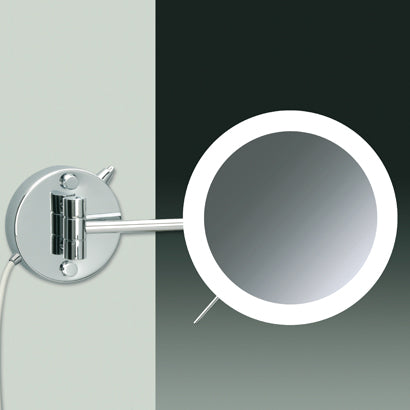 LED Mirrors Wall Mounted Chrome or Gold Hardwired 3x or 5x Lighted Magnifying Mirror - Stellar Hardware and Bath 