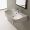 Moon Round White Ceramic Wall Mounted Sink - Stellar Hardware and Bath 