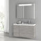 39 Inch Grey Walnut Bathroom Vanity with Fitted Ceramic Sink, Wall Mounted, Lighted Medicine Cabinet Included - Stellar Hardware and Bath 