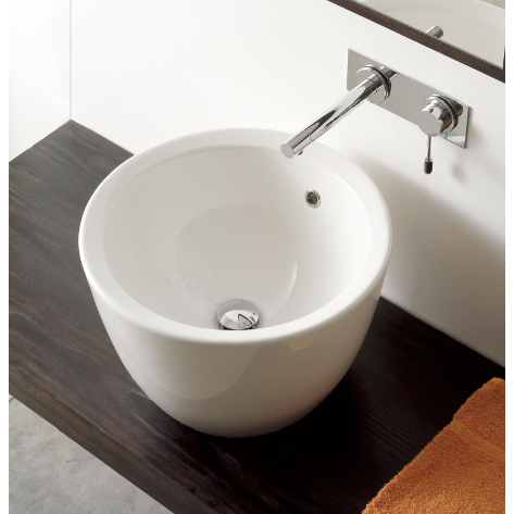 Matty Round White Ceramic Vessel Sink - Stellar Hardware and Bath 