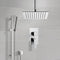 Rendino Chrome Ceiling Shower System With Rain Shower Head and Hand Shower - Stellar Hardware and Bath 