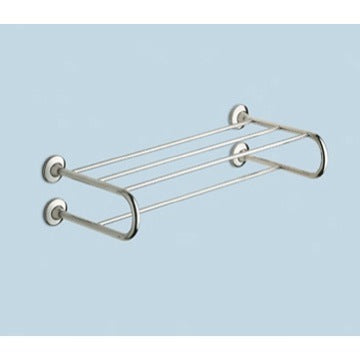 Ascot Polished Chrome Towel Shelf With Towel Bar - Stellar Hardware and Bath 