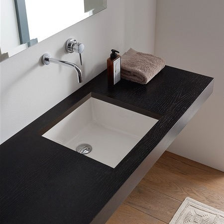 Miky Square White Ceramic Undermount Sink - Stellar Hardware and Bath 