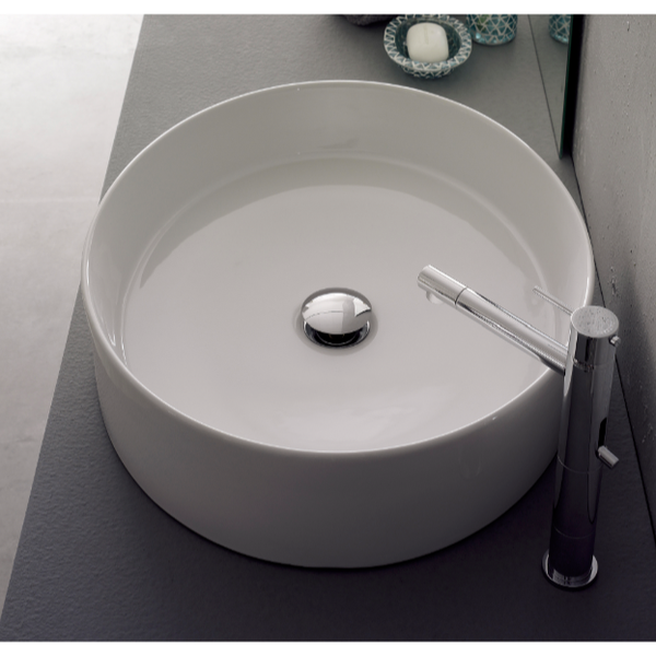 Wind Oval-Shaped White Ceramic Vessel Sink - Stellar Hardware and Bath 