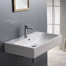 Pinto Rectangular White Ceramic Wall Mounted or Vessel Bathroom Sink - Stellar Hardware and Bath 