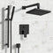 Galiano Matte Black Shower System with 8" Rain Shower Head and Hand Shower - Stellar Hardware and Bath 