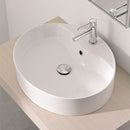 Wind Oval-Shaped White Ceramic Vessel Sink - Stellar Hardware and Bath 