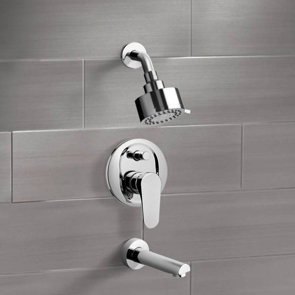 Peleo Chrome Tub and Shower Faucet Sets with Multi Function Shower Head - Stellar Hardware and Bath 