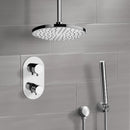 Orsino Chrome Thermostatic Shower System with 8" Rain Ceiling Shower Head and Hand Shower - Stellar Hardware and Bath 