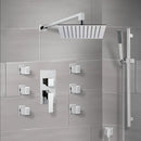 Raniero Chrome Shower System with 10" Rain Shower Head, Hand Shower, and Body Sprays - Stellar Hardware and Bath 