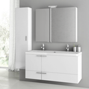 47 Inch Glossy White Bathroom Vanity Set - Stellar Hardware and Bath 