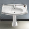 1837 Classic-Style White Ceramic Pedestal Sink - Stellar Hardware and Bath 