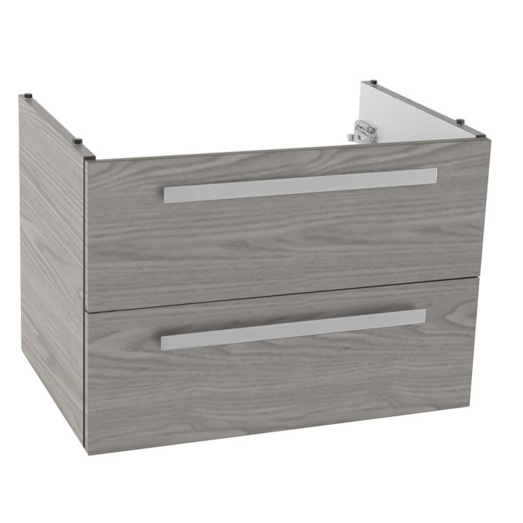 25 Inch Wall Mount Grey Walnut Bathroom Vanity Cabinet - Stellar Hardware and Bath 