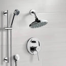 Rendino Chrome Shower System with 6" Rain Shower Head and Hand Shower - Stellar Hardware and Bath 