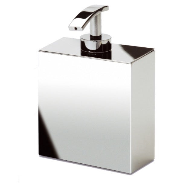 Box Metal Lineal Box Shaped Chrome, Gold Finish, or Satin Nickel Wall Mounted Soap Dispenser - Stellar Hardware and Bath 
