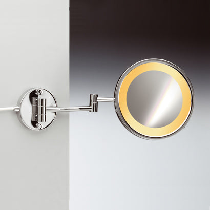Incandescent Mirrors Wall Mounted One Face Lighted Brass 3x or 5x Magnifying Mirror - Stellar Hardware and Bath 