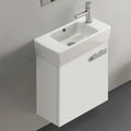 19 Inch Glossy White Wall Mount Bathroom Vanity with Fitted Ceramic Sink - Stellar Hardware and Bath 