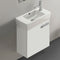 19 Inch Glossy White Wall Mount Bathroom Vanity with Fitted Ceramic Sink - Stellar Hardware and Bath 