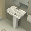 Duru Rectangular White Ceramic Pedestal Sink - Stellar Hardware and Bath 
