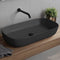 Glam Oval Matte Black Trough Vessel Sink in Ceramic - Stellar Hardware and Bath 