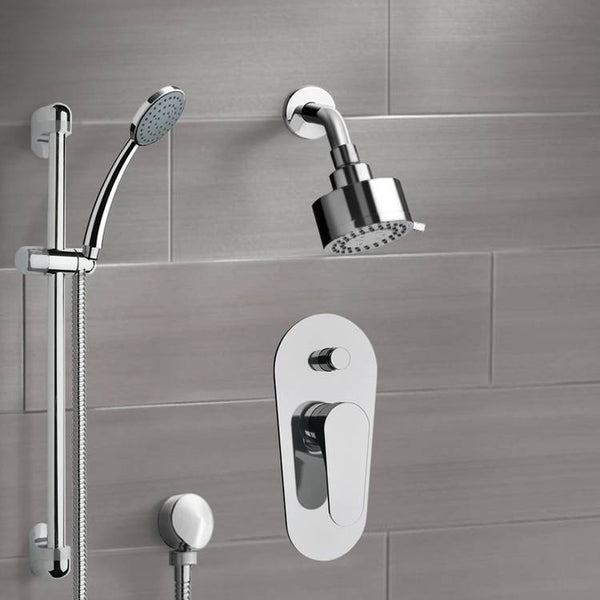 Rendino Chrome Shower System with Multi Function Shower Head and Hand Shower - Stellar Hardware and Bath 