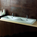Cangas Rectangular White Double Ceramic Wall Mounted or Drop In Sink - Stellar Hardware and Bath 