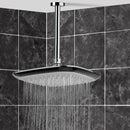 Enzo 9" Ceiling Mount Rain Shower Head With Arm, Chrome - Stellar Hardware and Bath 