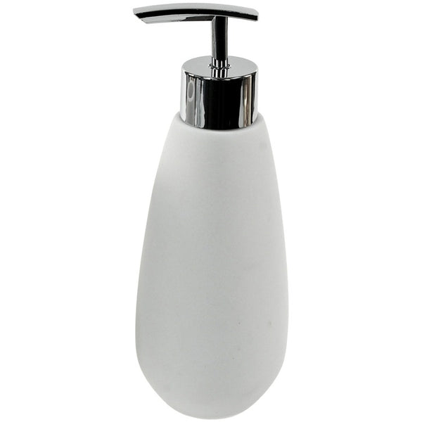 Opuntia Soap Dispenser Made From Thermoplastic Resins and Stone in White Finish - Stellar Hardware and Bath 