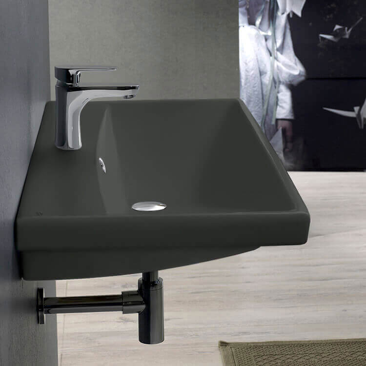 Elite Rectangle Matte Black Ceramic Wall Mou - Stellar Hardware and Bath 