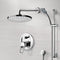 Rendino Chrome Shower System with 8" Rain Shower Head and Hand Shower - Stellar Hardware and Bath 