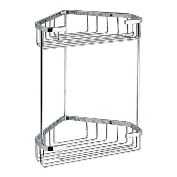 Wire Wire Corner Double Shower Basket - Stellar Hardware and Bath 