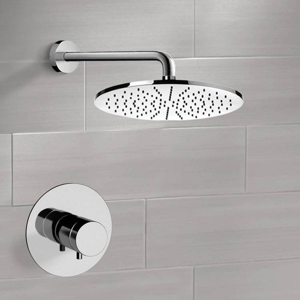 Mario Thermostatic Shower Faucet Set with 12" Rain Shower Head - Stellar Hardware and Bath 