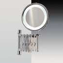 Fluorescent Mirrors Wall Mounted Brass Extendable Lighted 3x or 5x Magnifying Mirror - Stellar Hardware and Bath 
