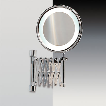 Fluorescent Mirrors Wall Mounted Brass Extendable Lighted 3x or 5x Magnifying Mirror - Stellar Hardware and Bath 