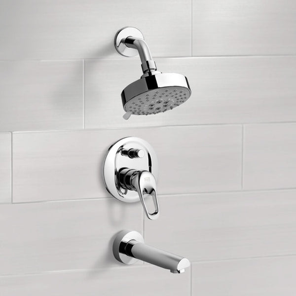 Peleo Chrome Tub and Shower Faucet Sets with Multi Function Shower Head - Stellar Hardware and Bath 