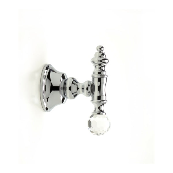 Smart Light Chrome Brass Robe Hook with Crystal - Stellar Hardware and Bath 