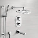 Galiano Chrome Thermostatic Tub and Shower System with 12" Rain Shower Head and Hand Shower - Stellar Hardware and Bath 